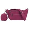 Gürteltasche SAMANTHA LOOK, Damen, Gr. B/H/T: 27cm x 16cm x 5cm onesize, pink, Leder, unifarben, leicht glänzend, Taschen, echt Leder, Made in Italy