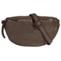 Umhängetasche SAMANTHA LOOK Gr. B/H/T: 23cm x 12cm x 6cm onesize, grau (taupe), Damen, Leder, vintage, Taschen, echt Leder, Made in Italy