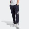 Sporthose ADIDAS SPORTSWEAR "ESSENTIALS FRENCH TERRY TAPERED CUFF LOGO HOSE" Gr. M, N-Gr, blau (legend ink) Herren Hosen