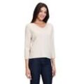 Strickpullover BETTY BARCLAY "Betty Barclay Feinstrickpullover mit V-Ausschnitt" Gr. 44, beige (light melange) Damen, Obermaterial: 50% Viskose, 27% Polyester, 23% Polyamid., Pullover Struktur