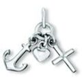 Ketten-Anhänger ONE ELEMENT "Glaube Liebe Hoffnung Anhänger aus 925 Silber" Schmuckanhänger Gr. Silber 925 (Sterlingsilber), silberfarben (silber) Damen Silber Schmuck Glaube Liebe Hoffnung