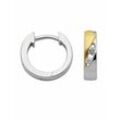 Paar Ohrhänger ADELIA´S "1 Paar 925 Silber Ohrringe / Creolen mit Zirkonia Ø 13,4 mm", silber, Ohrringe, Damen, Damen, Silber 925 (Sterlingsilber), 925 Sterling Silber mit Zirkonia Silberschmuck für Damen