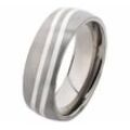 Partnerring FIRETTI "Schmuck Geschenk "LIEBE" Titan" Fingerringe Gr. 23, ohne Zirkonia, Titan-Silber 925 (Sterlingsilber), 8mm, silberfarben (titanfarben, silberfarben) mit oder ohne Zirkonia (synth.)