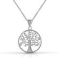 Kette mit Anhänger VIVANCE "925 Sterling Silber Lebensbaum", weiß, Halsketten, Damen, 40 + 5cm, Silber 925 (Sterlingsilber), L: 45cm B: 18.0mm, glänzend, B:18.0mm