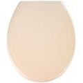 WC-Sitz WENKO "Ottana", beige, B:37,5cm L:44,6cm, Duroplast, WC-Sitze, Mit Absenkautomatik