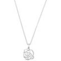 Kette mit Anhänger AMOR "Rose, 2034105", silber (silberfarben), Halsketten, Damen, Silber 925 (Sterlingsilber), L: 45cm B: 1,2mm, B:1,2mm