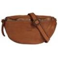 Umhängetasche SAMANTHA LOOK, Damen, Gr. B/H/T: 23cm x 12cm x 6cm onesize, braun (cognac), Leder, vintage, Taschen, echt Leder, Made in Italy