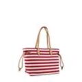 Schultertasche "Bademeister", Damen, Gr. B/H/T: 45cm x 27cm x 15cm one size, rot, Baumwolle, COLLEZIONE ALESSANDRO, Taschen, mit echt Leder Henkeln