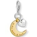 Charm-Einhänger THOMAS SABO "Mond & Herz I LOVE YOU TO THE MOON BACK, 1443-413-39" Charms goldfarben (silberfarben, gelbgoldfarben) Damen