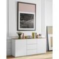 Sideboard TEMAHOME "Join", weiß (weiß, eichefurnier), H:84cm T:50cm, Spanplatte, MDF, Sideboards, Kommode mit viel Stauraum, Breite 120 cm