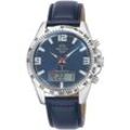 Funkchronograph MASTER TIME "Sporty" Armbanduhren blau (dunkelblau, blau) Herren Armbanduhr, Quarzuhr, Herrenuhr, automatischer Kalender