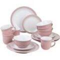 Kombiservice RETSCH ARZBERG "Geschirr-Set, Service CAMDEN" Geschirr-Sets Gr. 16 tlg., rosa (pink, rosè) rustikaler Landhaus-Charm, 16 Teile, für 4 Personen