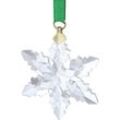 Dekohänger SWAROVSKI "Annual Edition Little Snowflake Ornament 2024, 5673430, 5674384", rot (champagner, goldfarben, rot), Dekohänger, B/H/T: 0,8cm x 5,25cm x 3,9cm, Kristallglas, Metall, Polyester, Swarovski Kristall, B:0,8cm H:5,25cm T:3,9cm