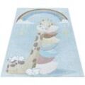 Kinderteppich AYYILDIZ TEPPICHE "LUCKY 3612", blau, B:160cm H:11mm L:230cm, Polypropylen (PP), Teppiche, Kinder Giraffe Motivteppich