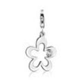 Charm-Einhänger NENALINA "Blumen-Anhänger Zirkonia Kristalle 925 Silber", silber (silber, weiß), Charms, Damen, mit Steinen, Silber 925 (Sterlingsilber)