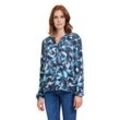 Schlupfbluse BETTY & CO "Betty & Co Schlupfbluse mit Print" Gr. 36, blau (dunkelblau, grau), Damen, Obermaterial: 100% Viskose., Blusen