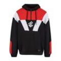 Kapuzensweatshirt ROCAWEAR "Rocawear Herren Rocawear Woodpoint Hoody", Herren, Gr. S, bunt (schwarz, rot, weiß), 80% Baumwolle, 20% Polyester, Langarm, Sweatshirts