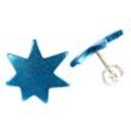 Paar Ohrstecker DEMARIE "Stern eloxiertes Aluminium" Gr. ONE-SIZE, Metall, blau (hellblau) Damen Ohrringe