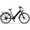 E-Bike EGO MOVEMENT "City 25 Julia Wave 45 cm Schwarz 28"" Gr. 45, schwarz, E-Bikes, 45cm, 28 Zoll (71,12cm), Pedelec, Elektrofahrrad für Damen u. Herren