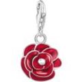 Charm-Einhänger THOMAS SABO "rote Rose, 2093-007-10" Charms bunt (silberfarben, rot) Damen