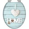 WC-Sitz WELLTIME "Home", bunt (hellblau, weiß, braun), B:37,5cm L:45cm, MDF - Mitteldichte Holzfaserplatte, WC-Sitze, mit Absenkautomatik, MDF, kratzfest