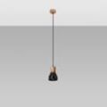 SOLLUX LIGHTING Hängeleuchte "QUBIC", schwarz (schwarzes natürliches holz), H: 120cm, Lampen, Slush -Einstellung