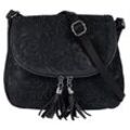 Umhängetasche SAMANTHA LOOK, Damen, Gr. B/H/T: 21cm x 17cm x 7cm onesize, blau, Leder, unifarben, leicht glänzend, Taschen, echt Leder, Made in Italy