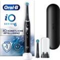 Elektrische Zahnbürste ORAL-B "iO 6", schwarz (schwarz lava), ElektrozahnbürstenB:3cm H:25cm T:3cm, mit Magnet-Technologie, Display, 5 Putzmodi, Reiseetui, B:3cm H:25cm T:3cm