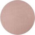 Teppich PACO HOME "Porto 890", rosa (rosé), H:13mm Ø:200cm, Polypropylen, Teppiche, Kurzflor, Uni-Farben, ideal im Wohnzimmer & Schlafzimmer