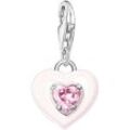 Charm Herz THOMAS SABO "rosa, 1915-041-9" Charms rosa (silberfarben-pink-rosa + rosa) Damen mit Zirkonia (synth.)