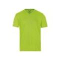 T-Shirt TRIGEMA "TRIGEMA V-Shirt COOLMAX", Damen, Gr. L, gelb (lemon), 100% Polyester (recycelt), sportlich, Kurzarm, Shirts