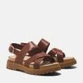 Sandale TIMBERLAND "Clairemont Way CROSS STRAP SANDAL" Gr. 37,5 (6,5), rot (dk f gra) Schuhe