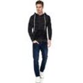 Kapuzensweatshirt RUSTY NEAL Gr. M, blau (dunkelblau, weiß) Herren Sweatshirts mit stylischem Ausschnitt