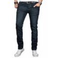 Slim-fit-Jeans ALESSANDRO SALVARINI "ASLuca" Gr. W30 L30, Länge 30, blau (as047) Herren Jeans Stretch mit Elasthan