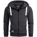 Kapuzensweatjacke ALESSANDRO SALVARINI "ASMeroiia" Gr. M, schwarz (anthrazit2) Herren Sweatjacken mit großer Kapuze