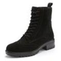 Stiefelette LASCANA, Damen, Gr. 36, schwarz, Obermaterial: 100% Rindsleder. Futter: 75% Textilmaterial, 25% Lederimitat. Decksohle: 100% Lederimitat. Laufsohle: 100% Synthetik, unifarben, casual, Schuhe, Stiefel, Boots, Schnürboots, Schnürstiefelette