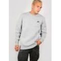 Sweatshirt ALPHA INDUSTRIES "Basic Sweater small Logo", Herren, Gr. XXL, grau (grau heather), angeraute Sweatware, Obermaterial: 80% Baumwolle, 20% Polyester, bedruckt, meliert, modisch, normal normal, Rundhals, Langarm Rippbündchen, Sweatshirts