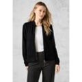 Cardigan CECIL Gr. L (42), schwarz (black) Damen Strickjacken aus softem Materialmix