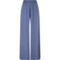 Stoffhose URBAN CLASSICS "Urban Classics Damen Ladies Wide Leg Viscose Pants", Damen, Gr. L, US-Größen, blau (vintageblau), 100% Viskose, unifarben, loose fit, Hosen