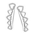 Paar Ohrhänger FIRETTI "Schmuck Geschenk Silber 925 Ohrschmuck Ohrhaken Ear Cuffs Herz", silber (silberfarben, kristallweiß, kristallweiß), Ohrringe, Damen, Silber 925 (Sterlingsilber), mit Zirkonia (synth.)