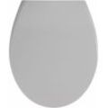 WC-Sitz WENKO "Samos Concrete", grau (hellgrau, grau), B:37,5cm L:44cm, Duroplast, Edelstahl, WC-Sitze