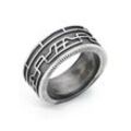 Fingerring HECHTER PARIS "Schmuck Geschenk Silber 925 Herrenring Logo Branding" Gr. 62, silber (silberfarben, schwarz), Fingerringe, Herren, 62, Silber 925 (Sterlingsilber), 10mm