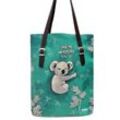 Umhängetasche DOGO "Damen Tall Bag Koala hug Vegan Damen Handtaschen (Fashion) /" Gr. B/H/T: 40cm x 34cm 10cm OneSize, grün Damen, Taschen Vegan