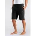 Sweatshorts BENCH. LOUNGEWEAR "kurze Relaxshort, Jogginghose", Herren, Gr. S (44/46), N-Gr, schwarz, angeraute Sweatware, Obermaterial: 60% Baumwolle, 40% Polyester, unifarben mit Farbeinsatz, Basic, lässig geschnitten, Hosen, weicher Sweat-Qualität