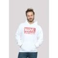 Kapuzenpullover F4NT4STIC "Marvel Logo Wash Care Symbols" Gr. 4XL, weiß, Herren, Obermaterial: 65% Baumwolle, 35% Polyester, Pullover, Herren,Premium Merch,Slim-Fit,Kapuzenpullover,Logo Print