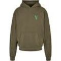 Kapuzensweatshirt MERCHCODE "Merchcode Herren Grand Collage Ultra Heavy Hoody" Gr. L, grün (olive), Herren, 100% Baumwolle, bedruckt, Sweatshirts