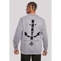 Kapuzenpullover F4NT4STIC "North Anchor Knut & Jan Hamburg" Gr. L, grau (erdgrau) Herren Pullover Print