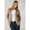 Cardigan CECIL Gr. L (42), grau (dark taupe melange) Damen Strickjacken mit V-Ausschnitt