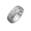 Partnerring FIRETTI "Schmuck Geschenk "LIEBE" Titan" Gr. 19, silber (titanfarben, silberfarben, kristallweiß), Fingerringe, 19,mit Zirkonia, Titan-Silber 925 (Sterlingsilber), 8mm, Titan, Silber 925 (Sterlingsilber), mit oder ohne Zirkonia (synth.)