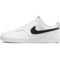 Sneaker NIKE SPORTSWEAR "COURT VISION LOW NEXT NATURE", Gr. 42,5, schwarz-weiß (weiß, schwarz, weiß), Leder, Synthetik, Textil, sportlich, Schuhe, Design auf den Spuren des Air Force 1